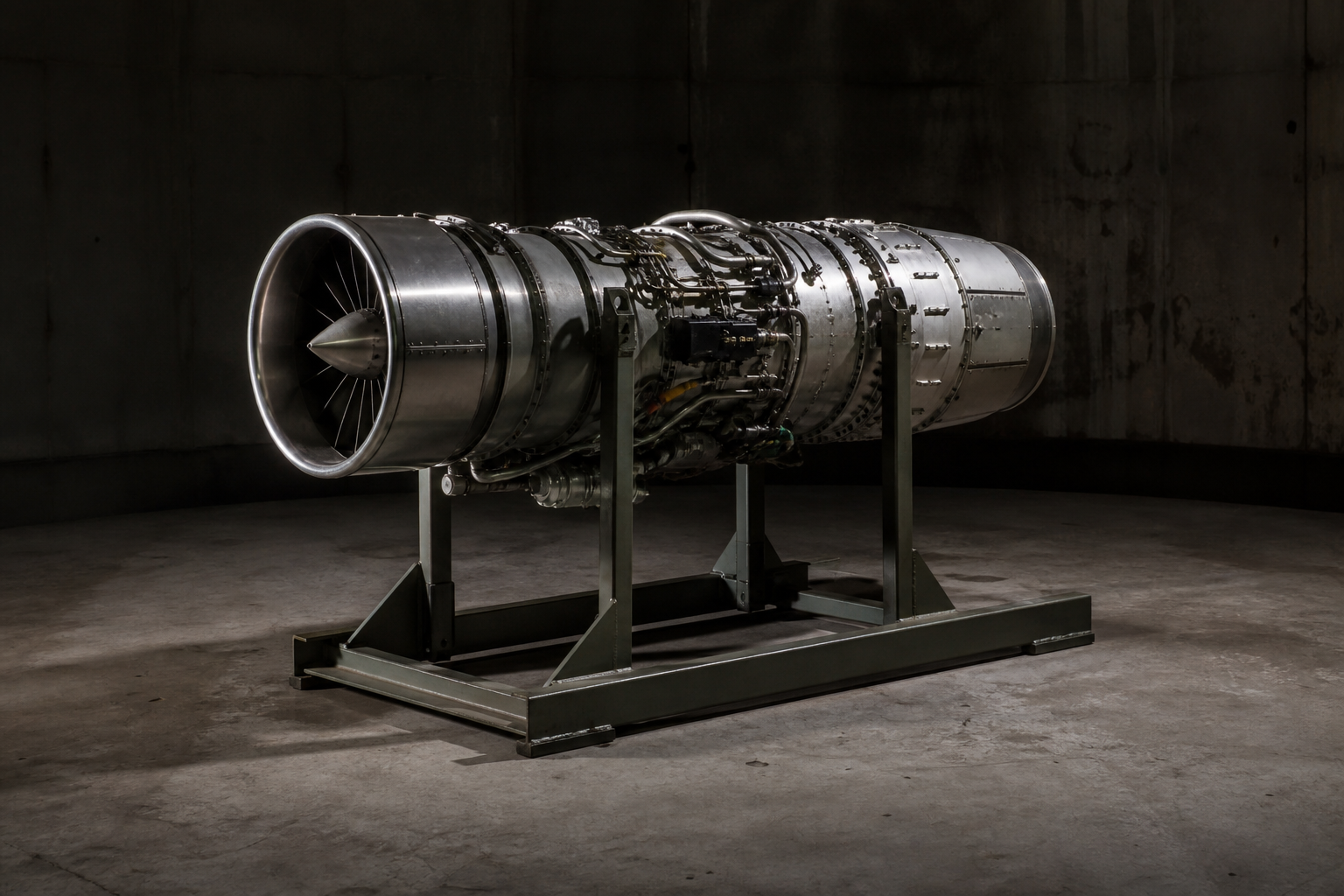 Small turbofan on a test stand