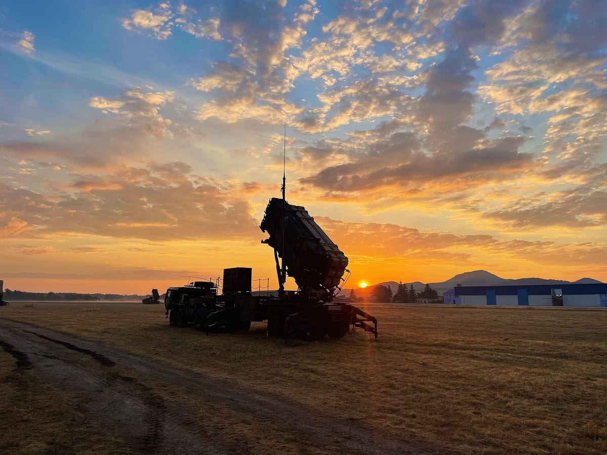 Patriot air-defense system at sunrise in Slovakia (public domain / U.S. Army)