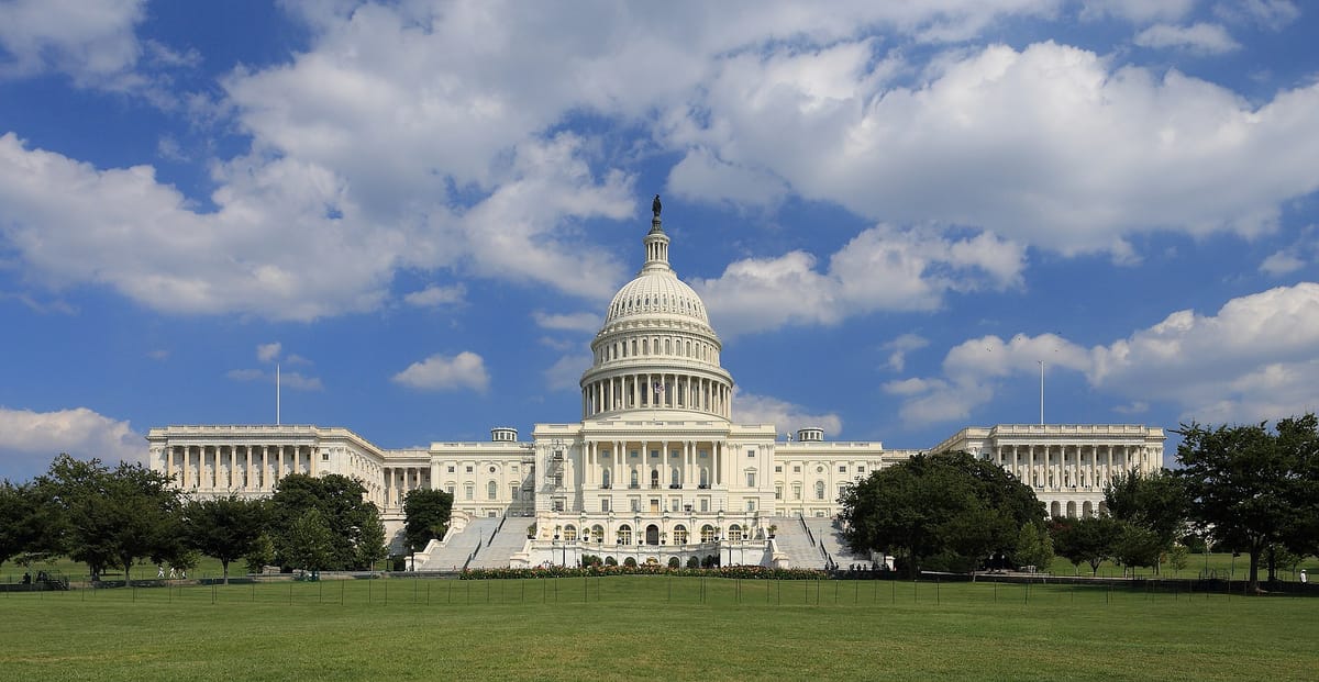 United States Capitol west front, Washington, D.C., illustrating congressional defense funding and continuing resolution debates