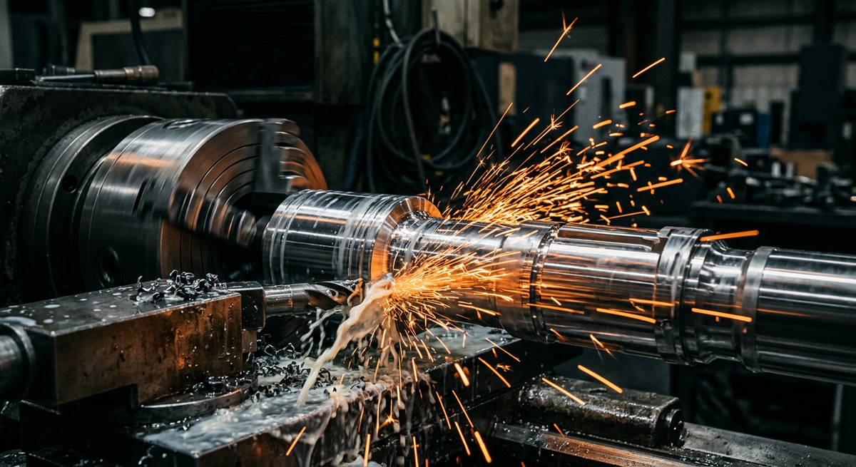 Precision machining and milling of a missile structural housing component in an aerospace manufacturing plant